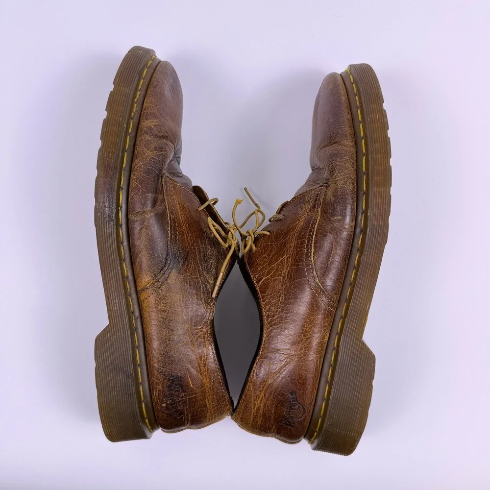 VTG Dr. Martens 1461 3-Eye Oxford Shoes Mens 11 Crazy Horse Leather Academia